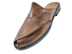 LEATHER BROWN MULES - 5143