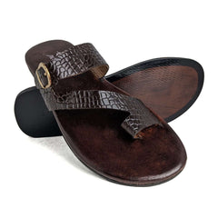 Dark Brown Croc Slipper PS-9223